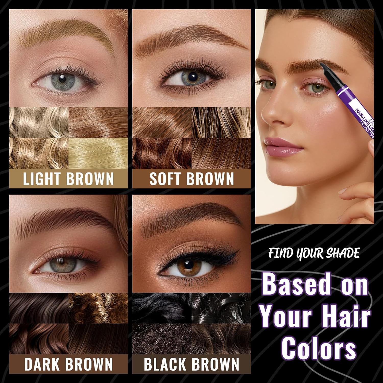 Thumbnail 6 de UCANBE Crayon Sourcils 2-en-1 Effet Microblading - Brun noirâtre