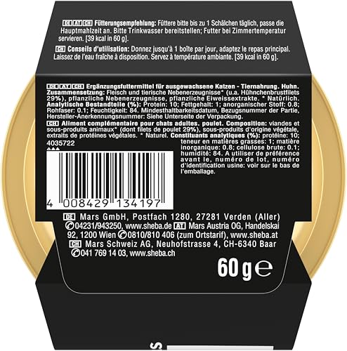 Detalle de SHEBA Filets Adult Katzenfutter in Sauce mit Huhn – 16 x 60 g Schale