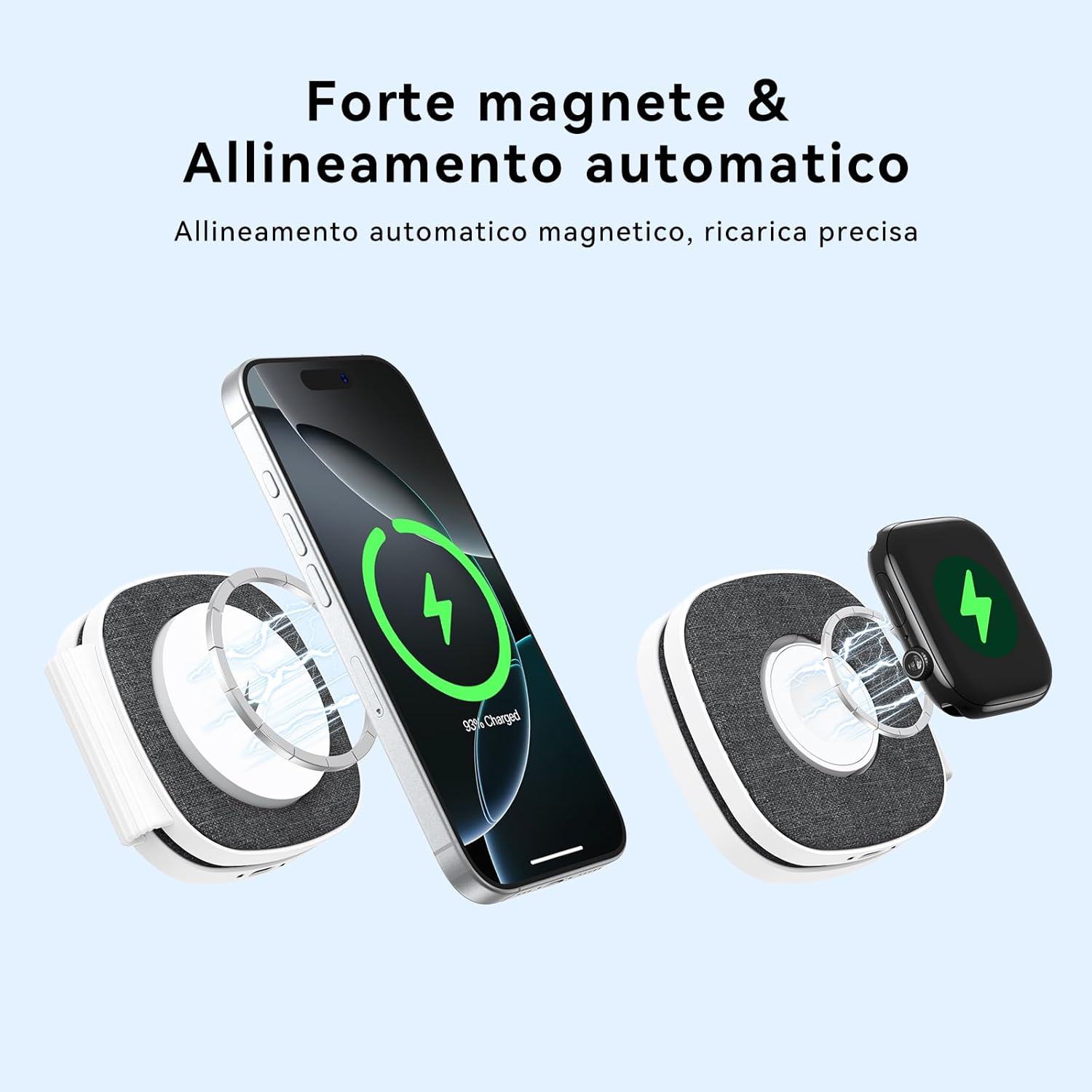 Thumbnail 4 de Caricatore Wireless 2 in 1 MagSafe: Stazione di Ricarica Pieghevole per iPhone, Apple Watch e AirPods