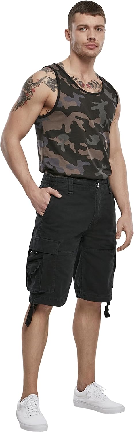 Detalle de Brandit Basic Vintage Herren Cargo Short – robuste Freizeit-Cargoshorts mit vielen Taschen