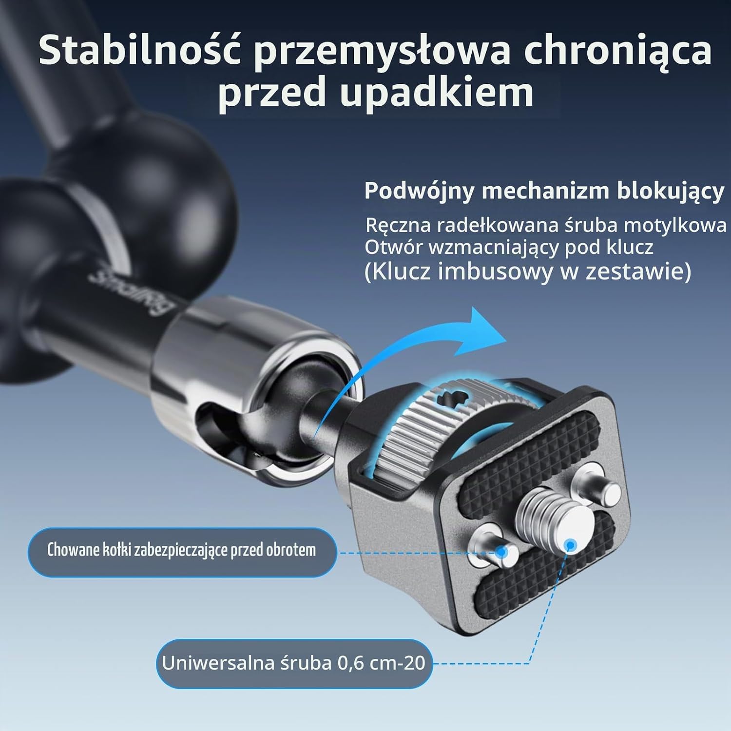Detalle 2 de SMALLRIG 5310 – ramię przegubowe 7 cali z zaciskiem typu krab