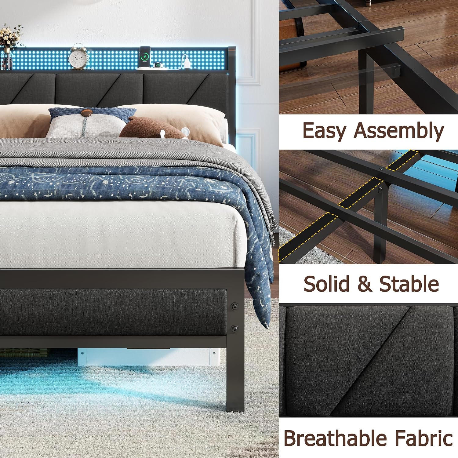 Thumbnail 5 de Furnulem Bed Frame, Queen