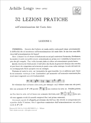 Thumbnail 1 de Longo 32 Lezioni Pratiche sull’Harmonizzazione del Canto Dato – Ricordi, Manuale Avanzato per Studenti