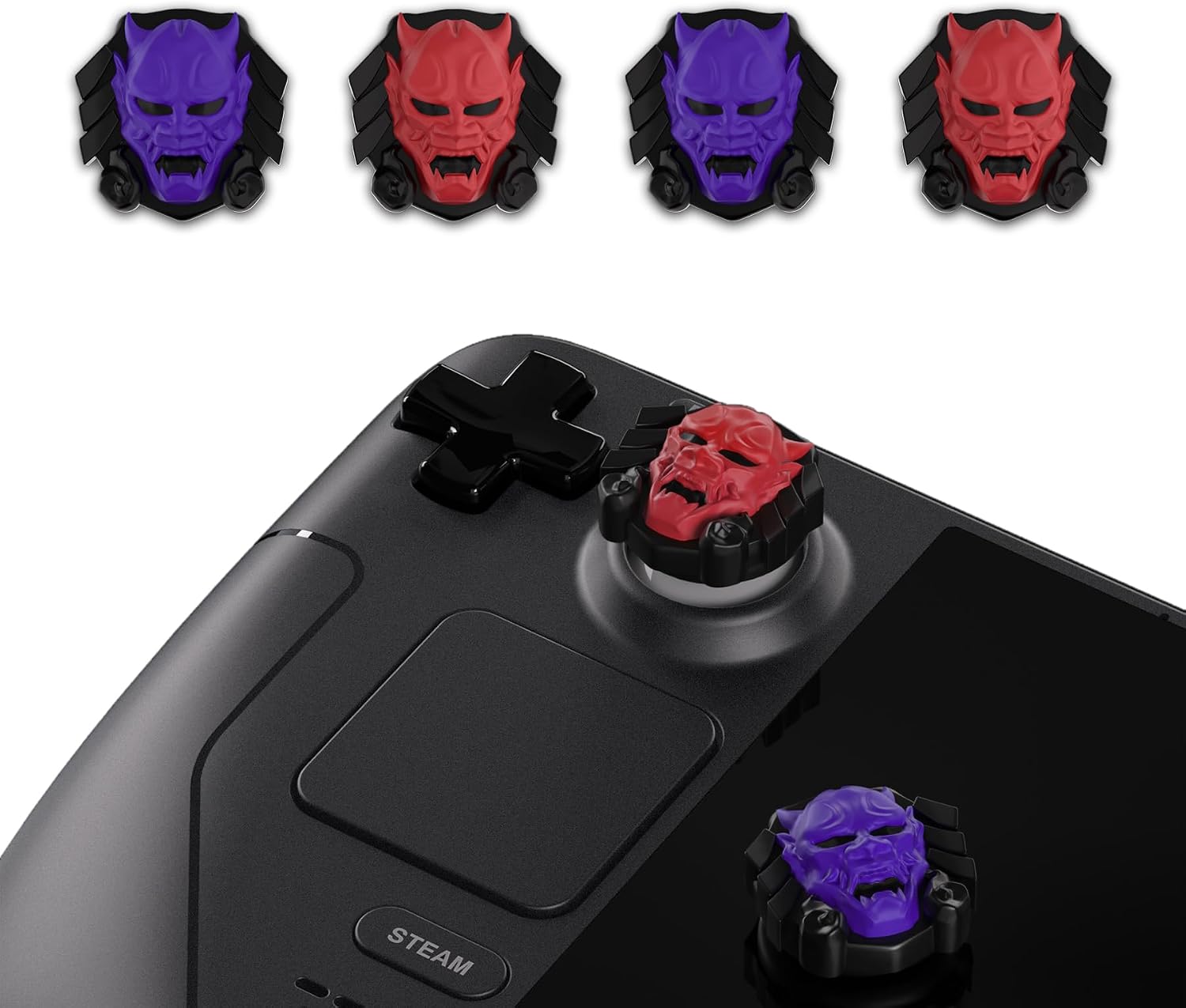 Thumbnail 1 de PlayVital Thumb Grip Caps for Steam Deck LCD & OLED, PS Portal Remote Player – Oni Demons