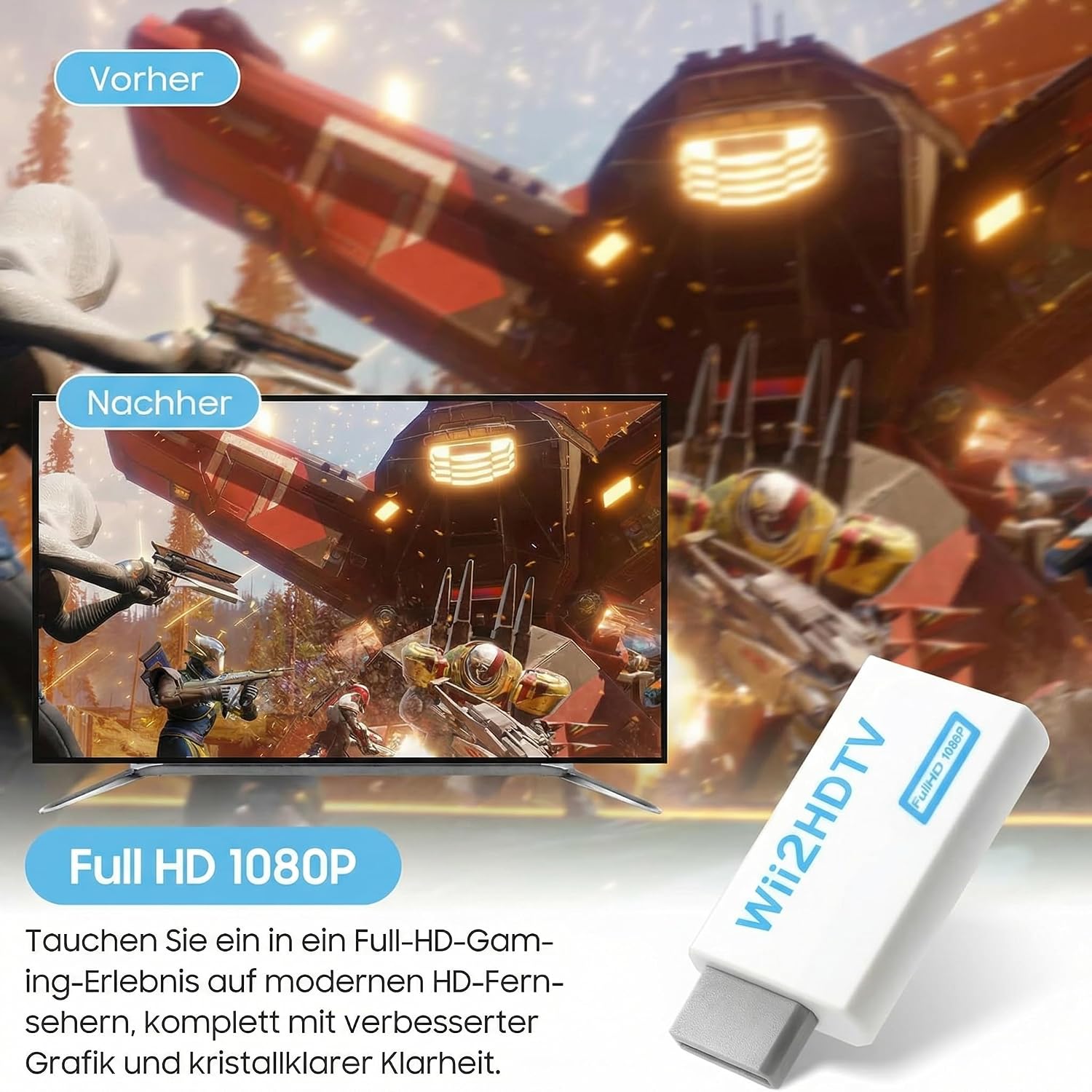 Detalle 2 de Zacro Wii HDTV Adapter 1080P Konverter