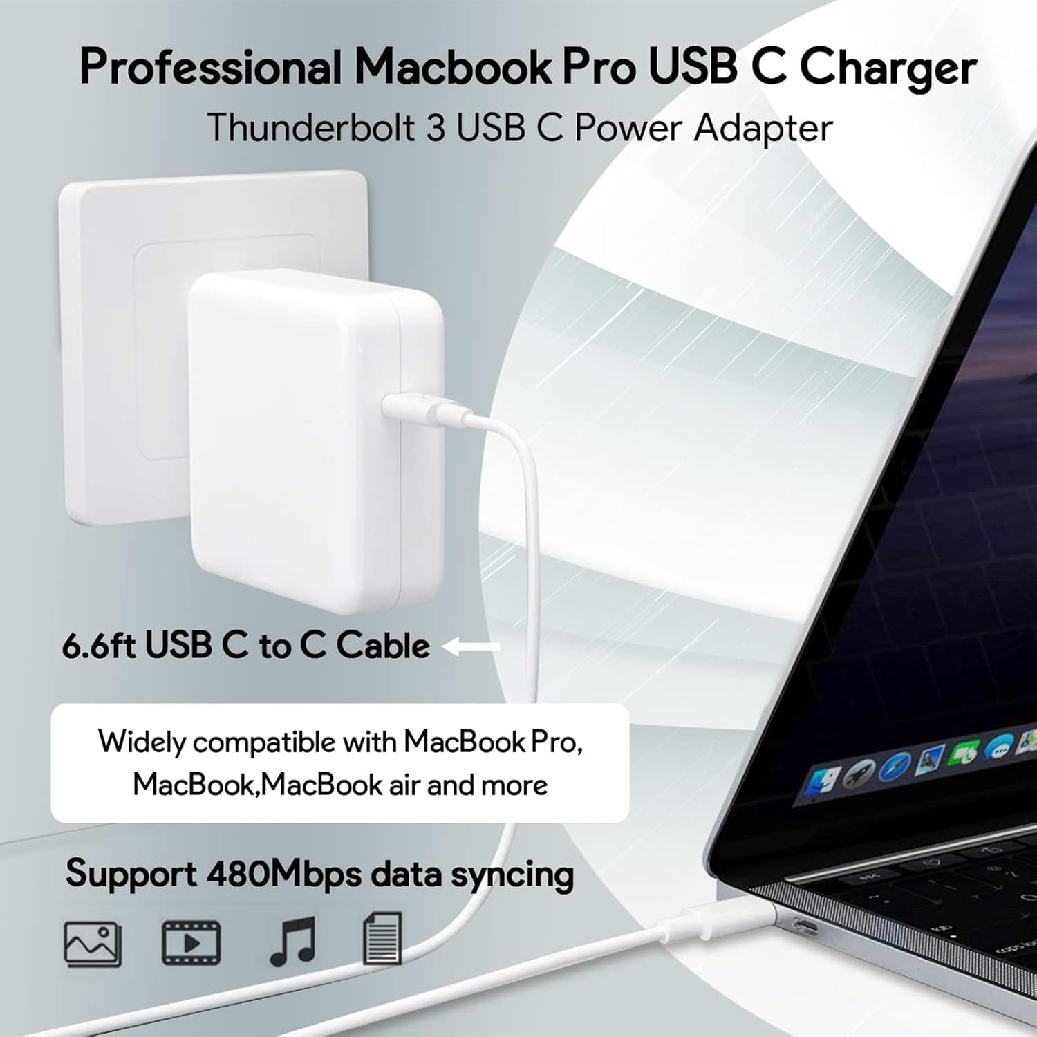 Thumbnail 2 de Mac Book Pro Charger 96W USB‑C Fast Charger 🔌