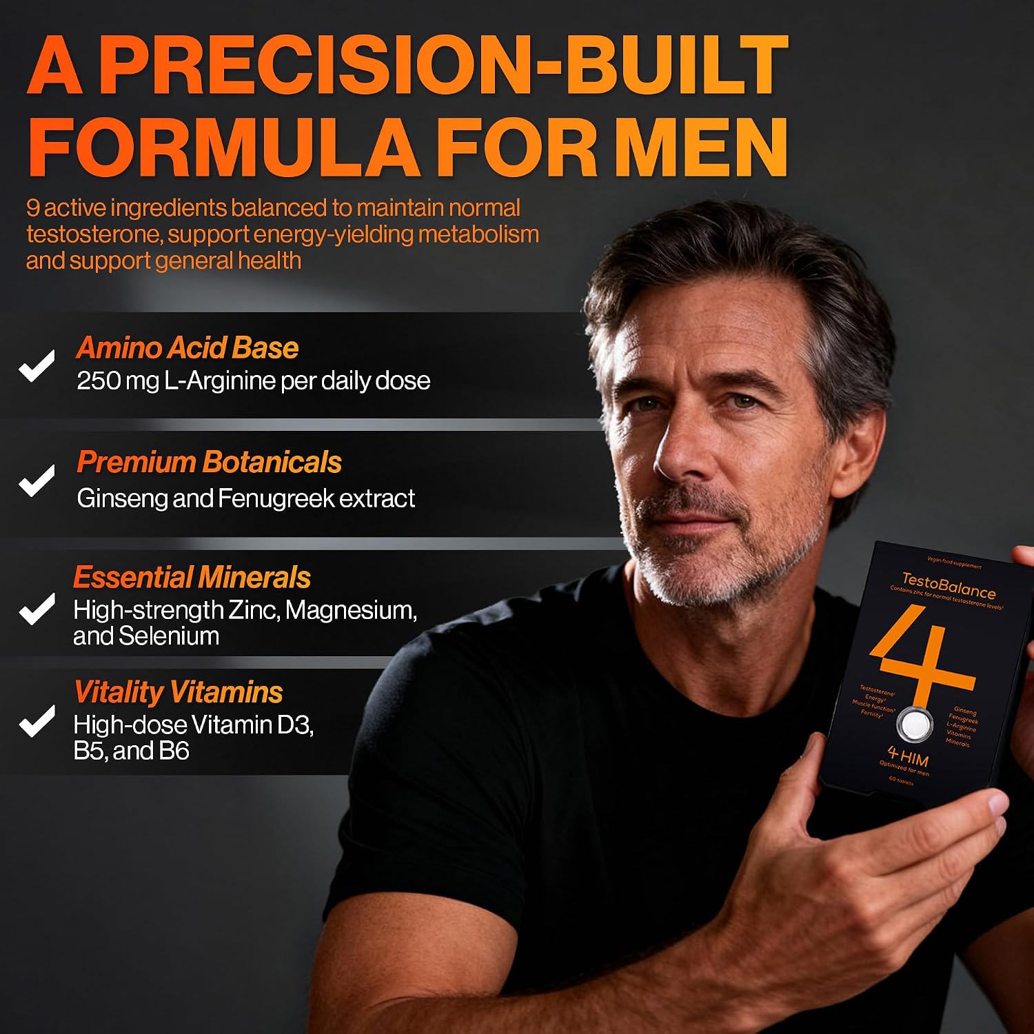 Detalle de 4 HIM TestoBalance Zinc for Normal Testosterone, 60 Tablets
