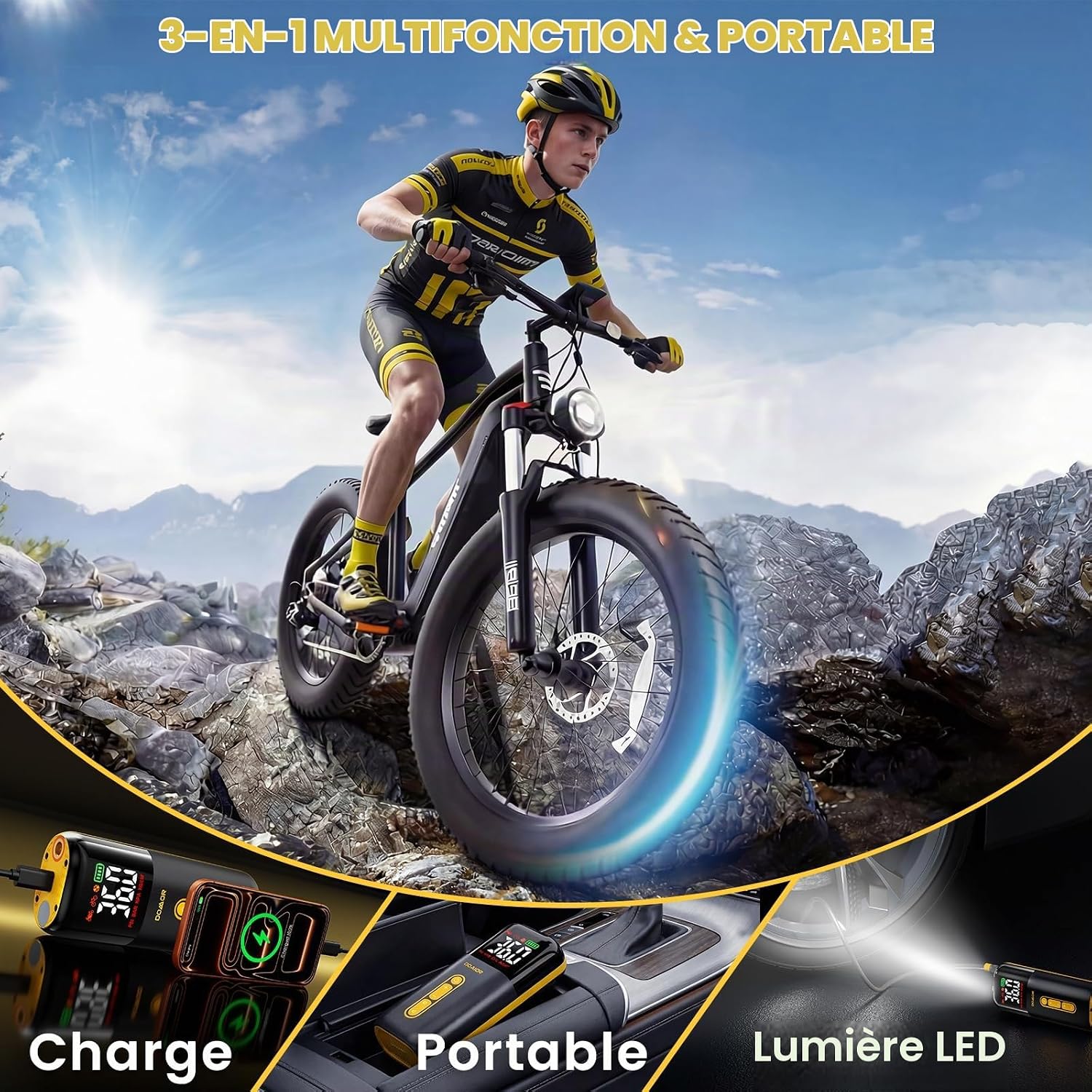 Thumbnail 6 de DOMOR elektrische minifietspomp met automatische stop en ledlicht