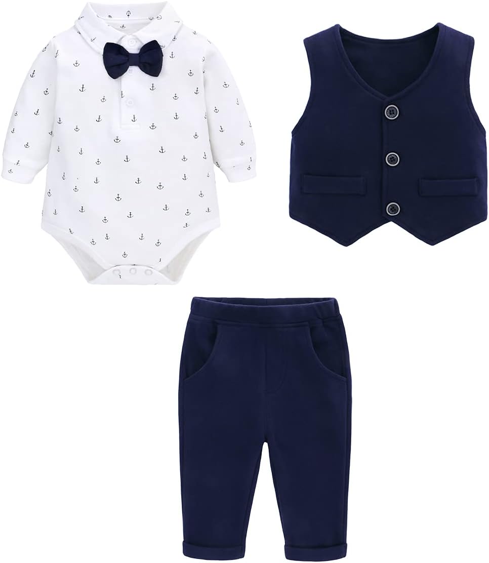 famuka Baby Boy Formal Outfit 3‑Piece Suit