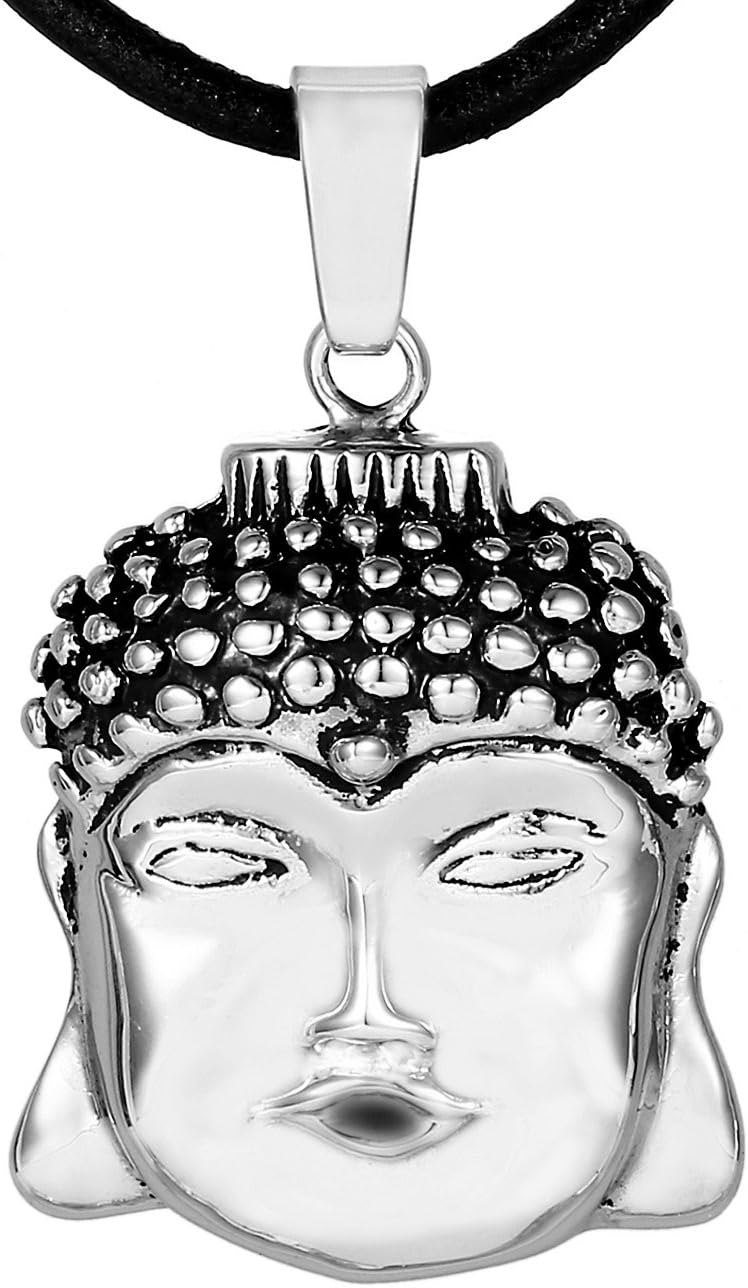 Thumbnail 5 de DonDon Collana da Uomo in Cuoio Pelle 50 cm con Pendente in Acciaio Inossidabile – Modelli Diversi