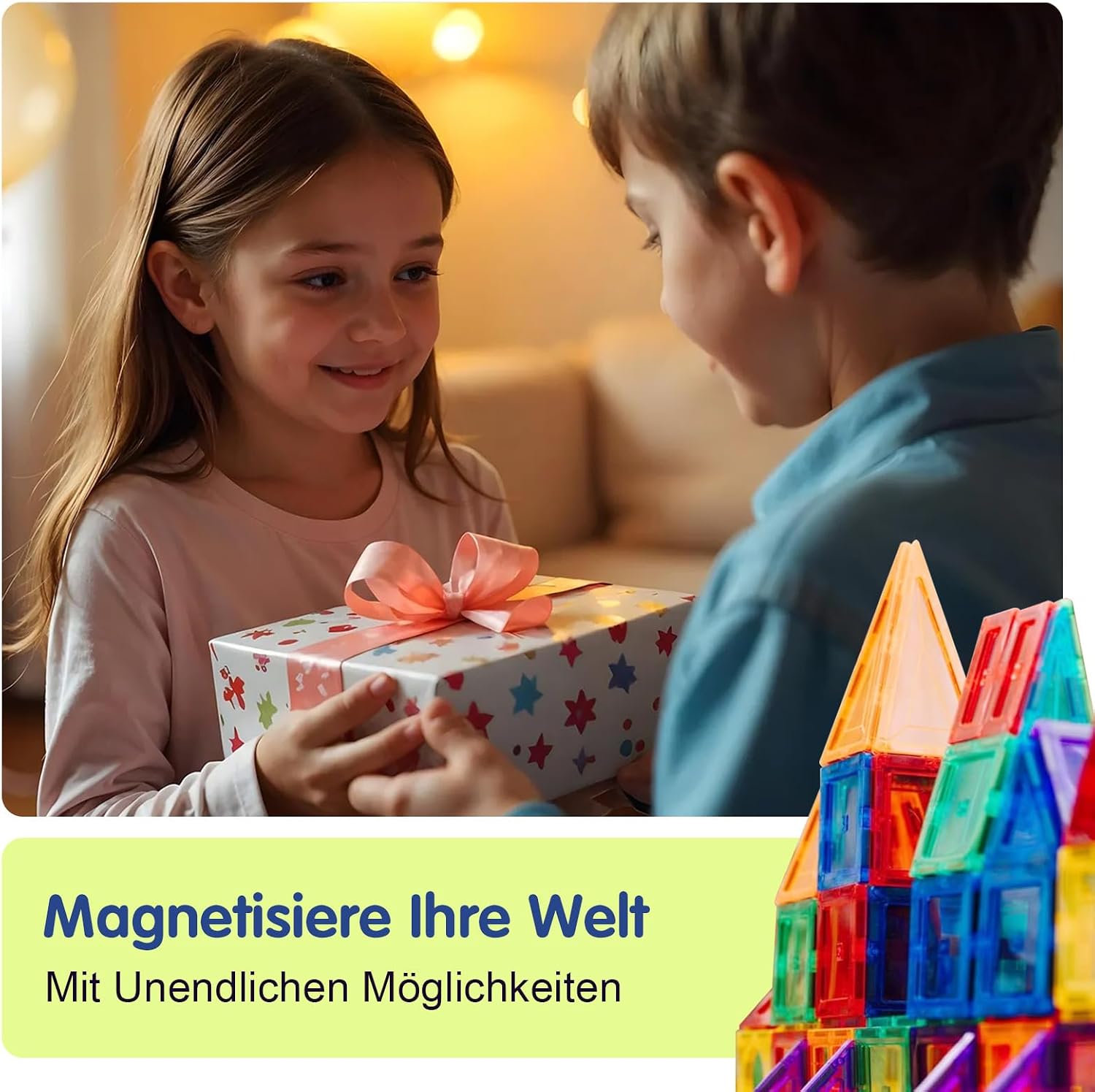 Thumbnail 6 de SURFOU Costruzioni Magnetiche 58 Pezzi: blocchi da costruzione STEM per bambini 3–7 anni