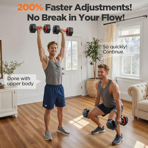 Thumbnail 7 de LifeOG 2026 Updated Adjustable Dumbbell Set (2x 25 lbs) with 5-Weight Options