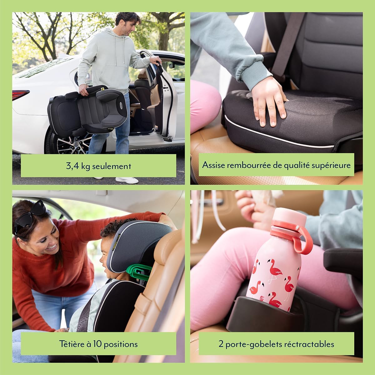 Thumbnail 2 de Graco Logico L i-Size R 129 – Rehausseur auto léger à dossier haut, 100–150 cm, noir Midnight