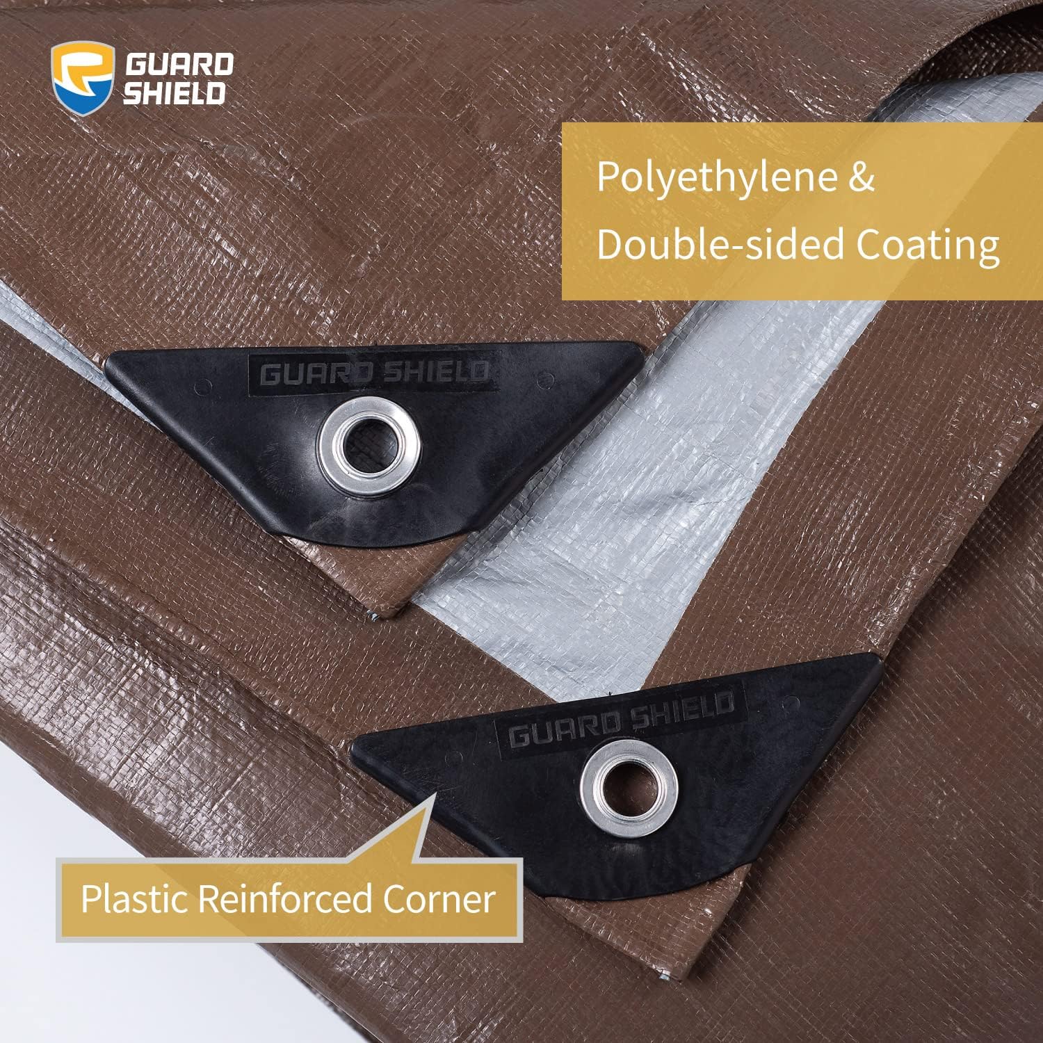 Thumbnail 1 de GUARD SHIELD Tarps Heavy Duty Waterproof 30x40 Feet – Brown/Silver Poly Tarp Cover