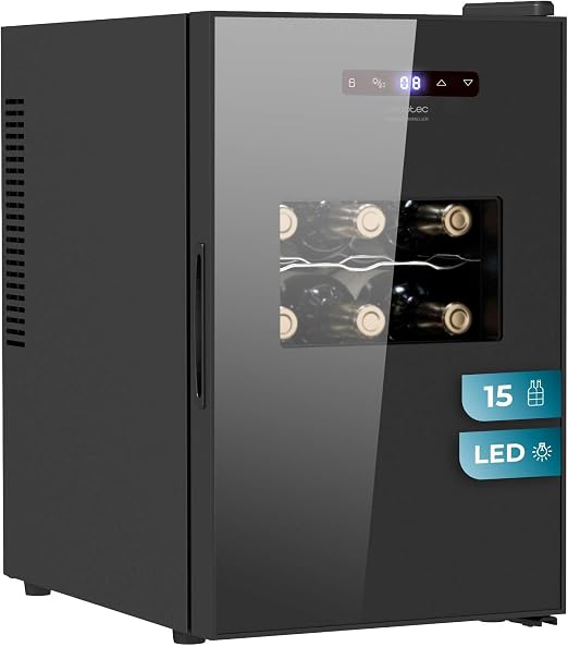 Detalle de Cecotec Vinoteca Bolero GrandSommelier 1550 🍷 Bodega 15 botellas