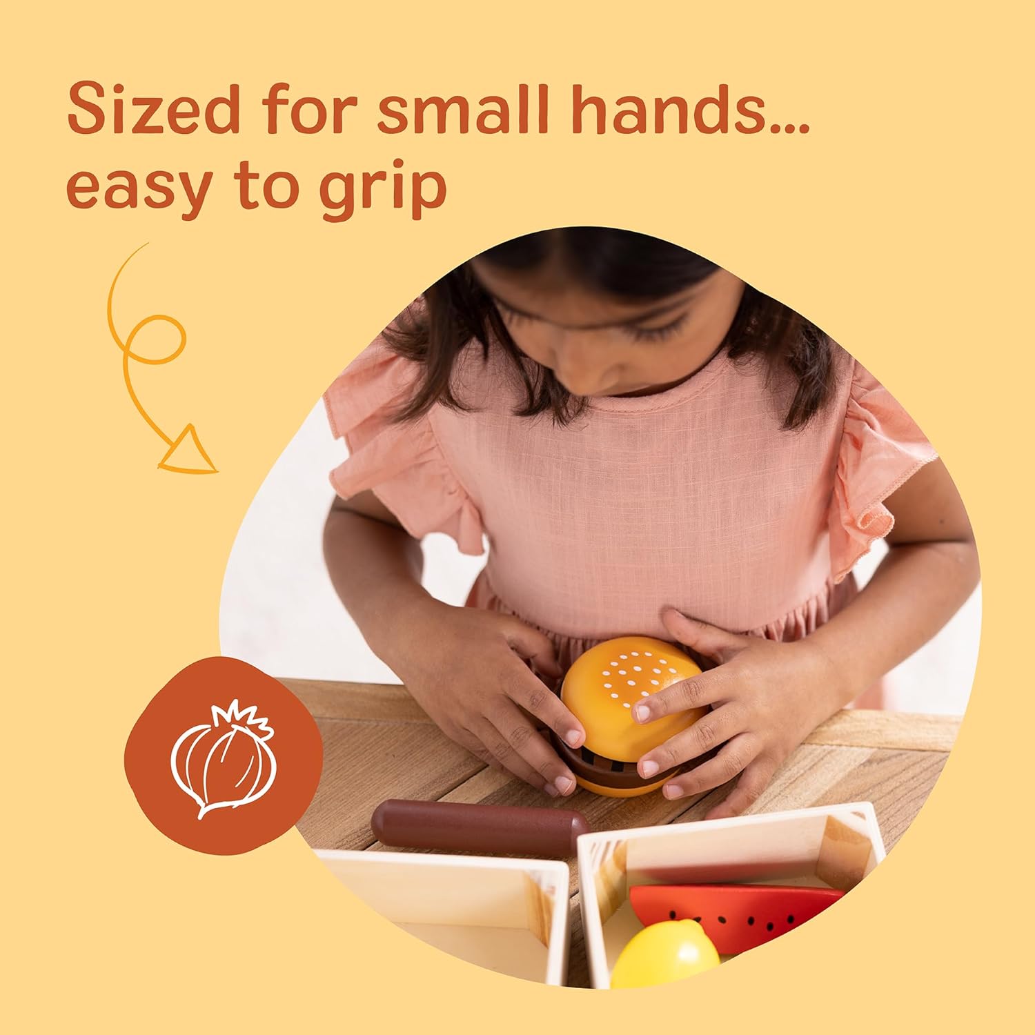 Detalle de Melissa & Doug Holz-Lebensmittelset: 21-teiliges Spielküchen- und Kaufladen-Zubehör für Kinder ab 2 Jahren