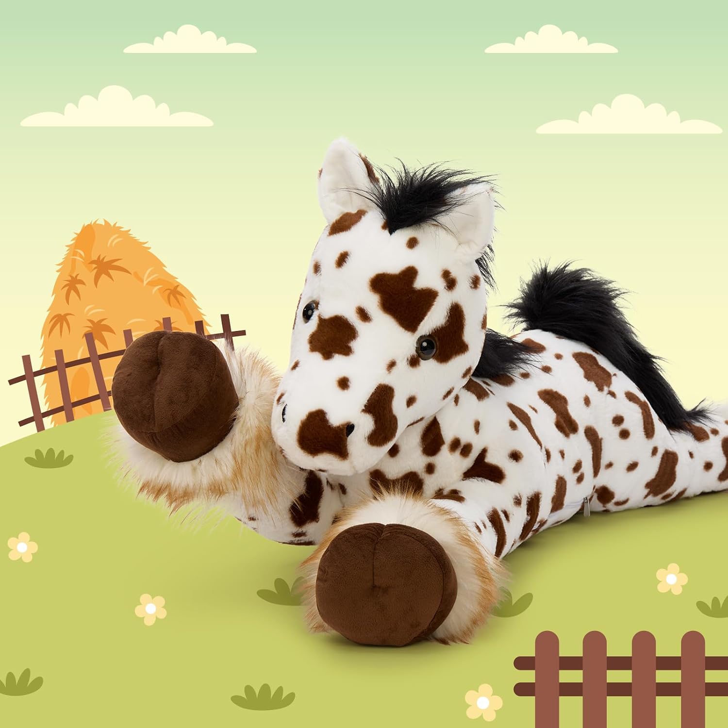 Thumbnail 4 de MaoGoLan 47" Giant Appaloosa Horse Plush Pillow — The Big Cuddle Buddy for Kids and Decor