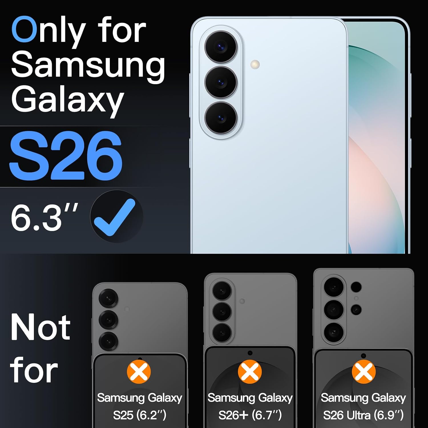 Thumbnail 2 de JETech Screen Protector for Samsung Galaxy S26 (3-Pack) – 9H Tempered Glass with Easy Installation Tool