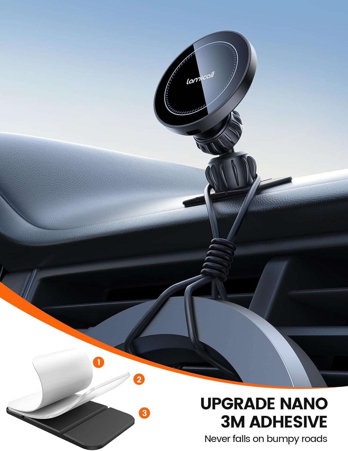 Thumbnail 6 de Lamicall 15W MagSafe Car Mount Charger for iPhone