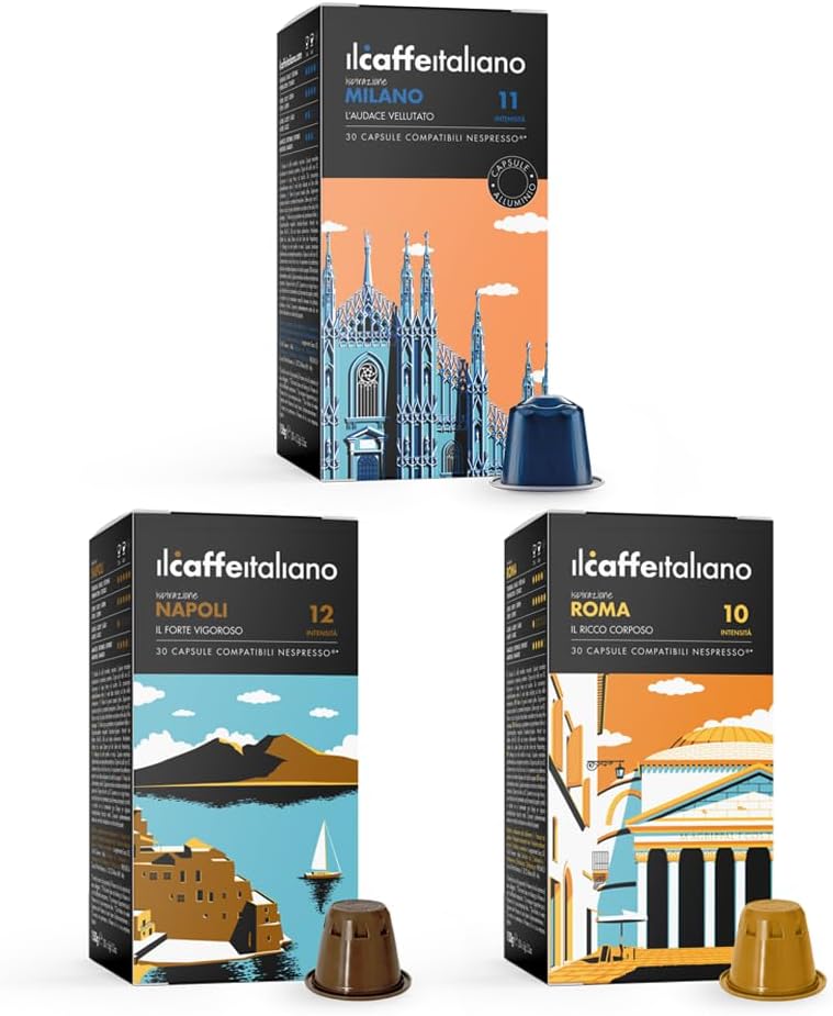 Detalle de Il Caffè Italiano Capsule Compatibili con Nespresso Roma – 120 capsule (Made in Italy)