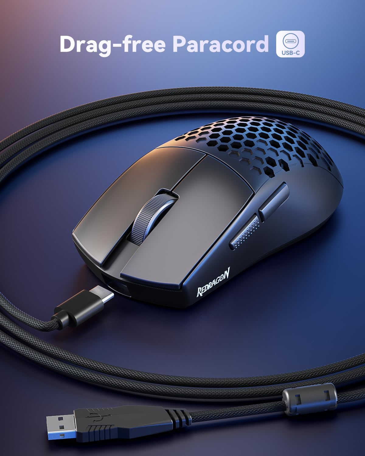 Thumbnail 1 de Redragon M617-LIT Ultralight Honeycomb Wired Gaming Mouse, 41g, 10,000 DPI