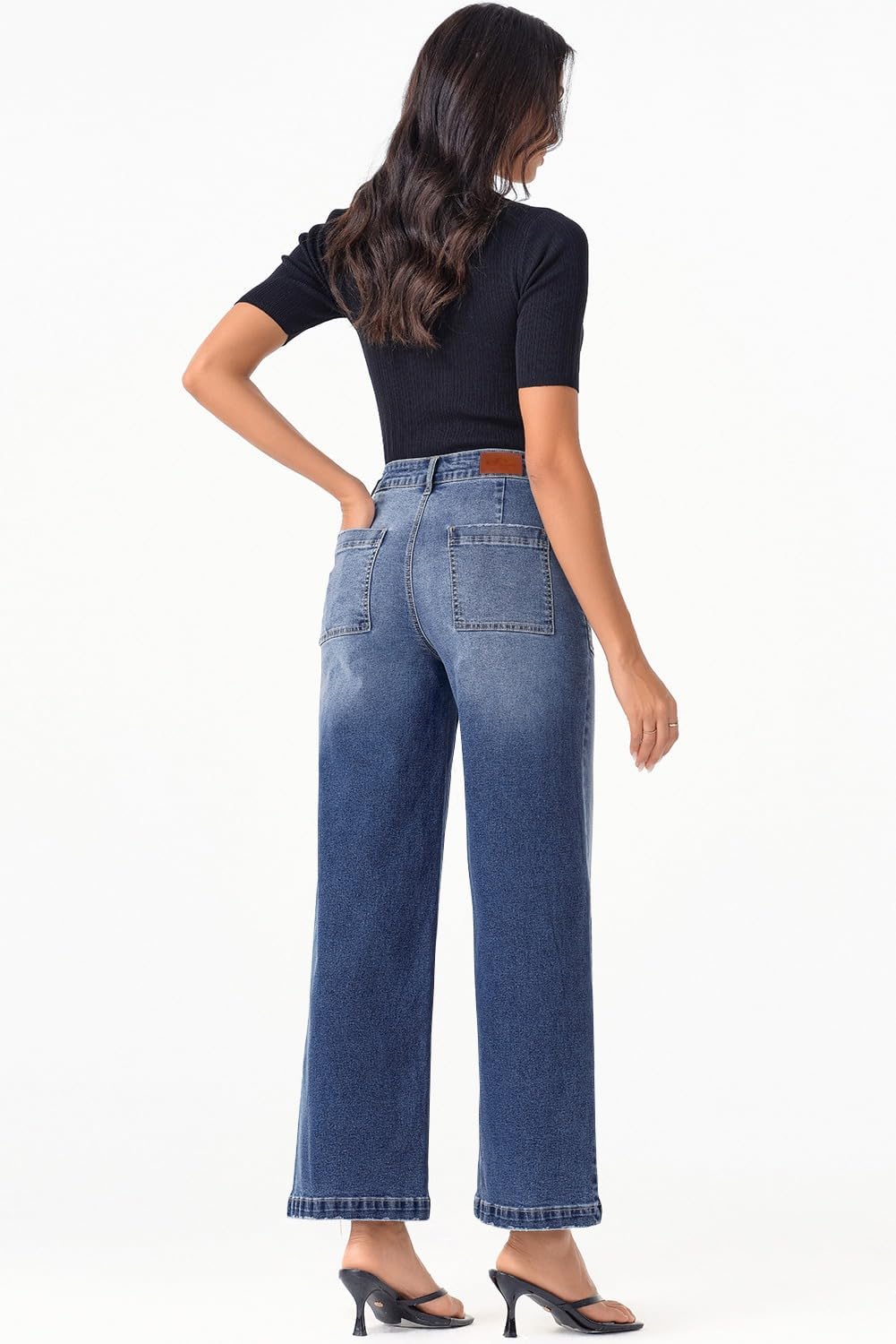 Thumbnail 6 de Sidefeel Women's Zimbaplatinum Ankle Wide-Leg Stretch Jeans
