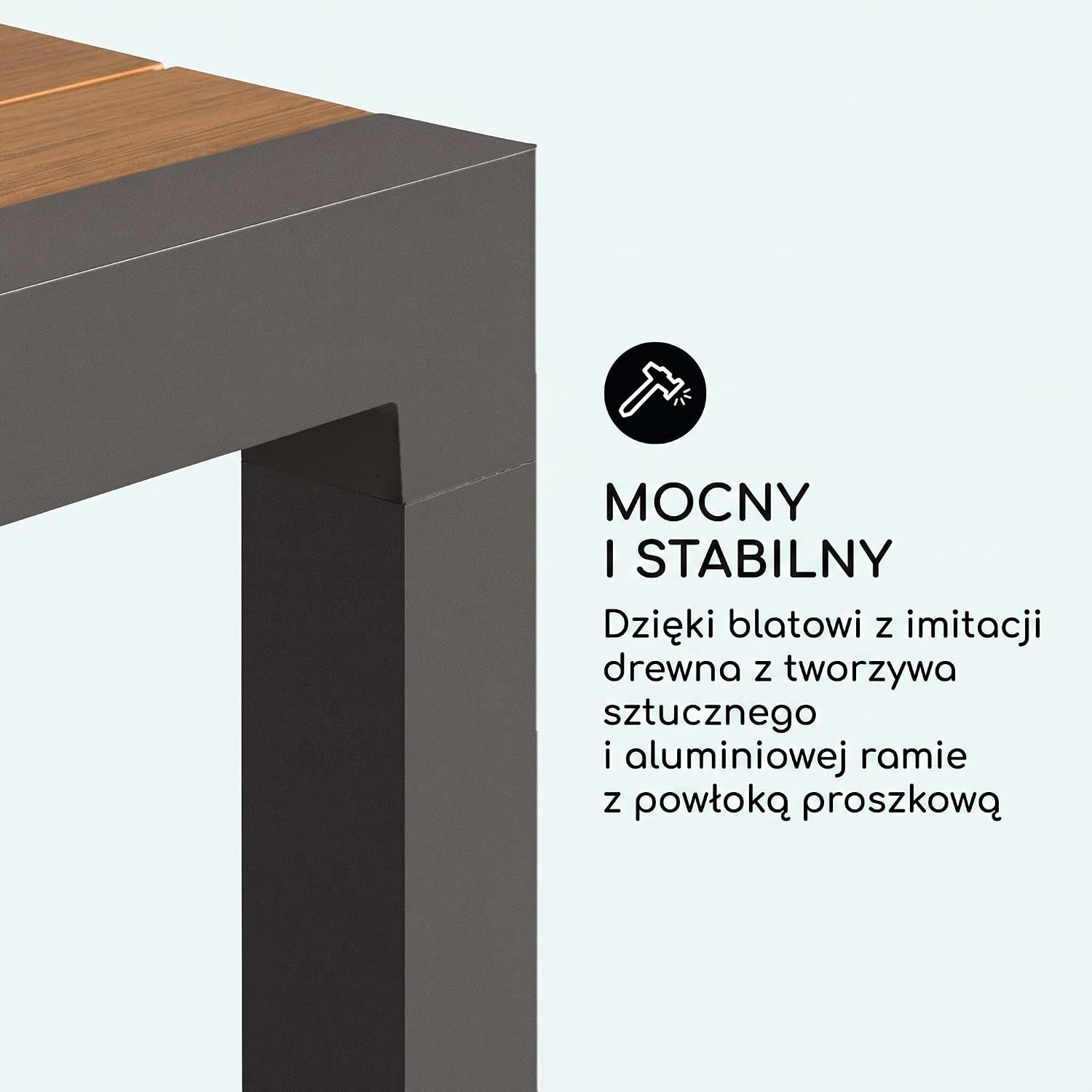 Detalle 2 de blumfeldt Menorca – rozkładany stół ogrodowy z Polywood, do 213 × 95 cm