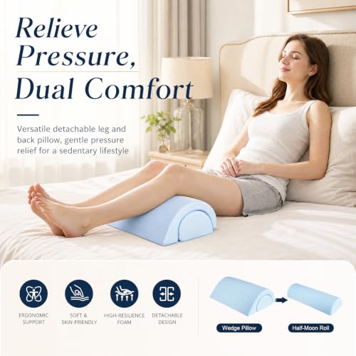 Detalle de 2-in-1 Halbmond Lagerungsrolle für Knie, Beine, Rücken und Nacken (Blau) – Wapasezyar