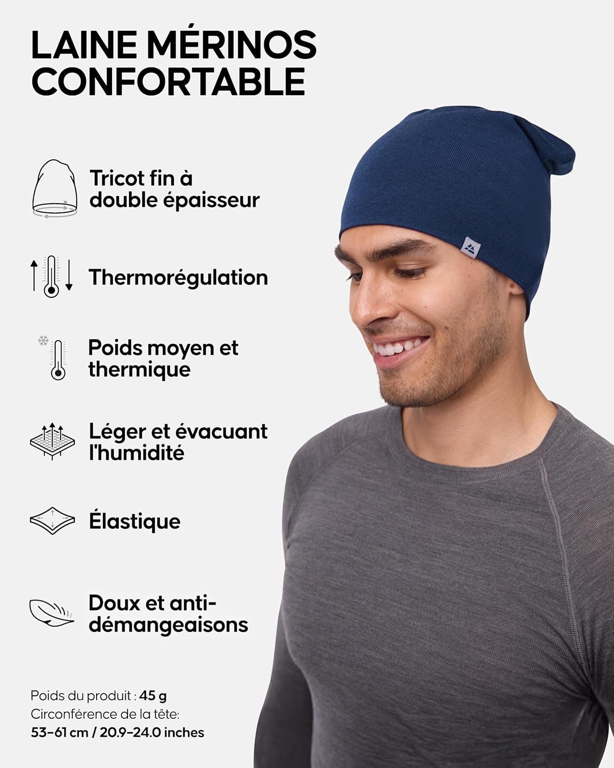 Thumbnail 1 de DANISH ENDURANCE Bonnet laine mérinos 180 g/m²
