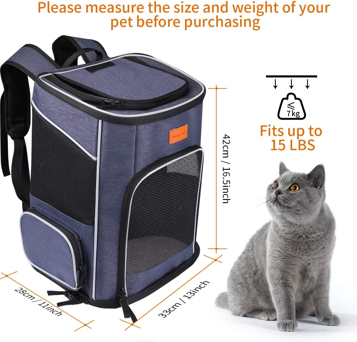 Thumbnail 5 de Morpilot cat backpack dog backpack (foldable) for small pets up to 7 kg
