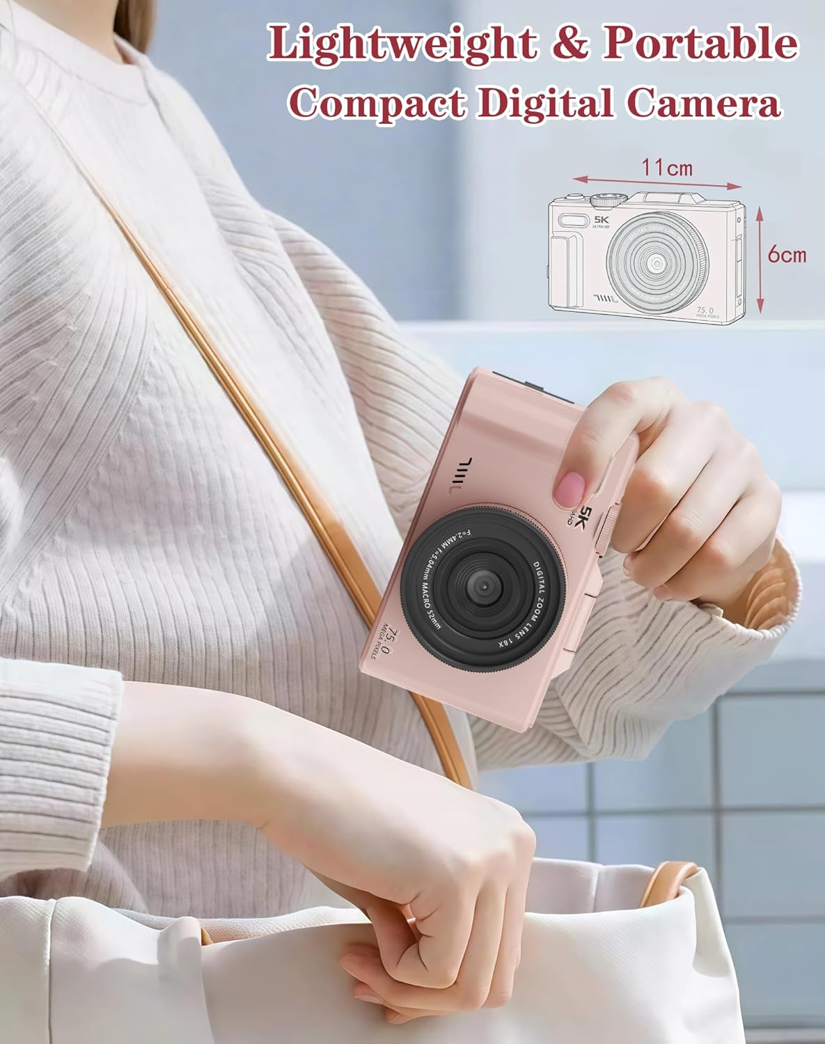 Thumbnail 6 de 5K Digital Camera with 75MP Sensor and 180° Flip Screen – a beginner-friendly vlogging companion