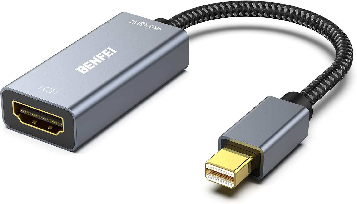 BENFEI Mini DisplayPort to HDMI Adapter (4K@60Hz) with Aluminium Shell