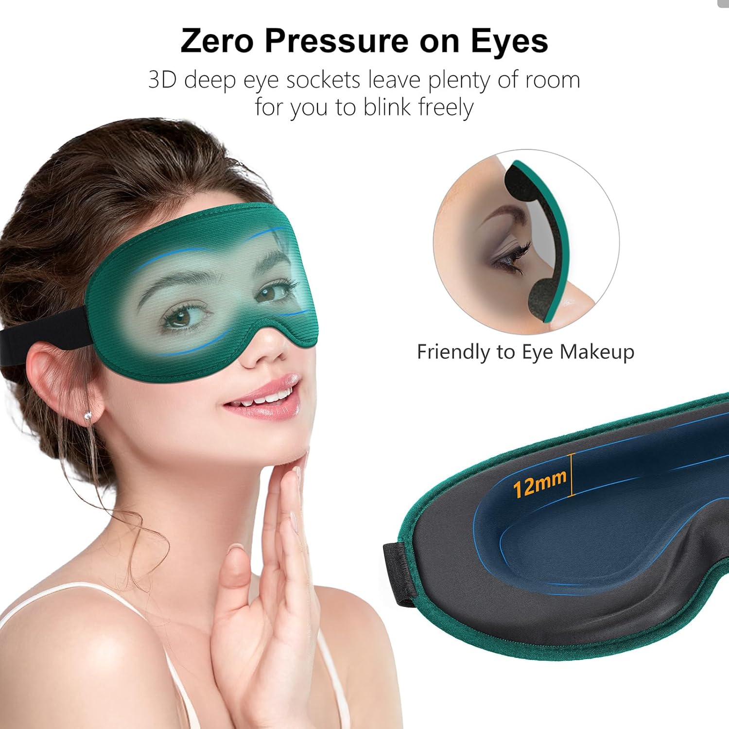 Thumbnail 2 de Gritin 100% Blackout Sleep Mask with Ear Plugs – Ultra Comfort, 3D Eye Design & Travel Essentials