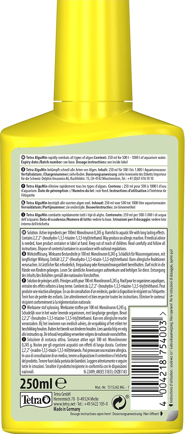 Detalle 2 de Verdetto finale: Tetra AlguMin 250 ml, controllo rapido delle alghe per acquari d'acqua dolce