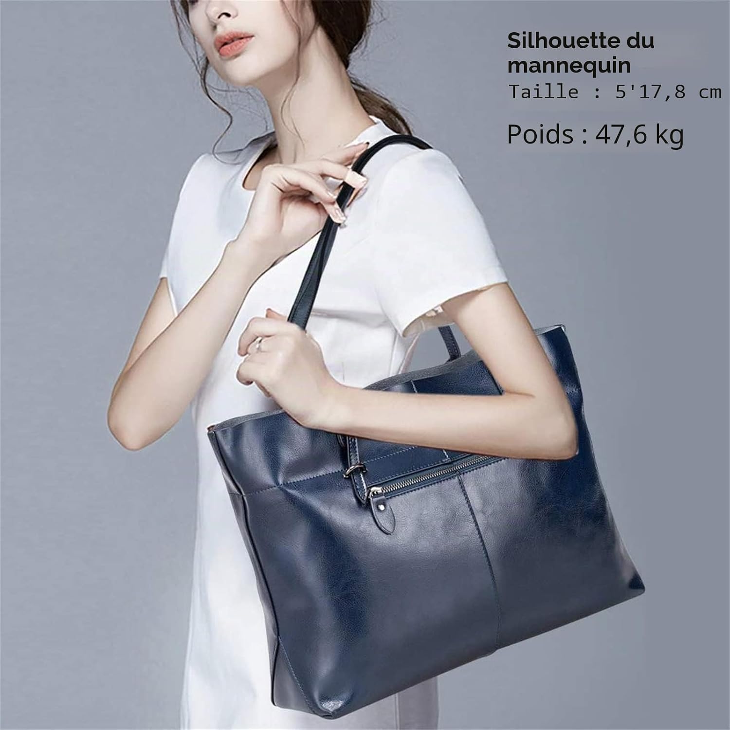 Thumbnail 2 de S-ZONE sac fourre-tout en cuir féminins grand format