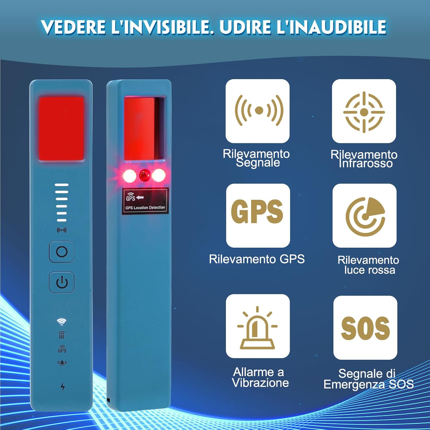 Thumbnail 2 de Rilevatore di Telecamere Nascoste, Cimici e Microspie – 5 in 1: protezione privacy per casa, hotel e ufficio