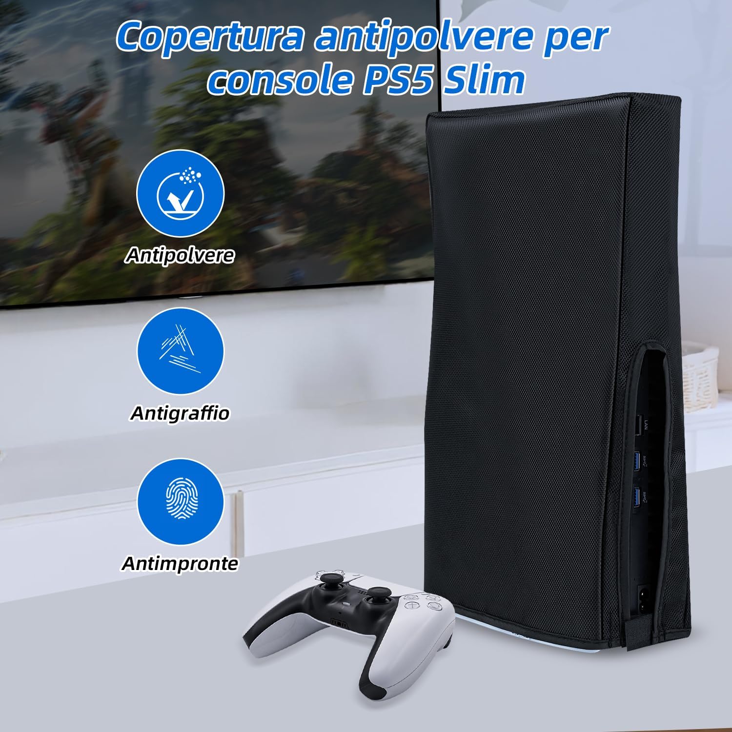 Detalle 2 de Tolesum Custodia PS5 Slim Antipolvere Nero