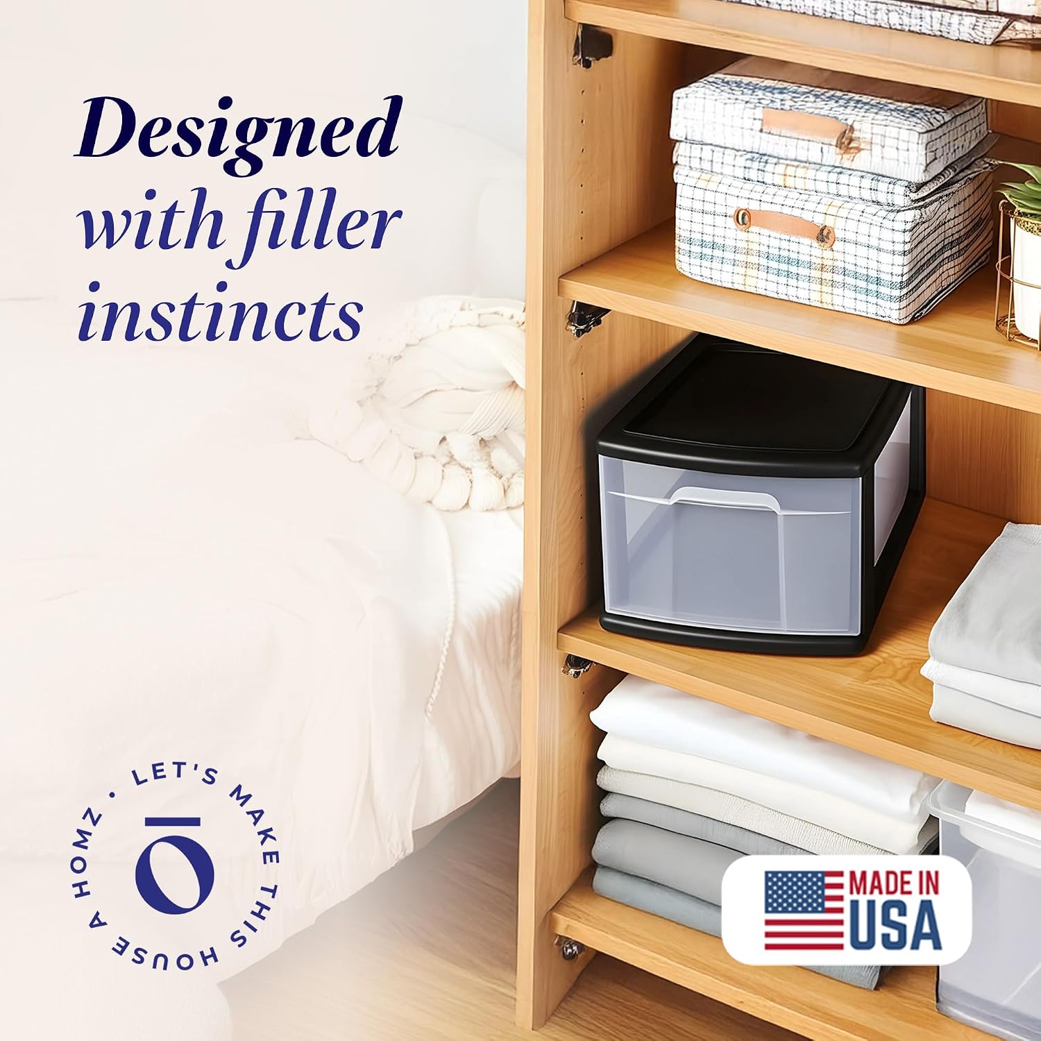 Detalle de HOMZ Plastic Drawer Storage Cart