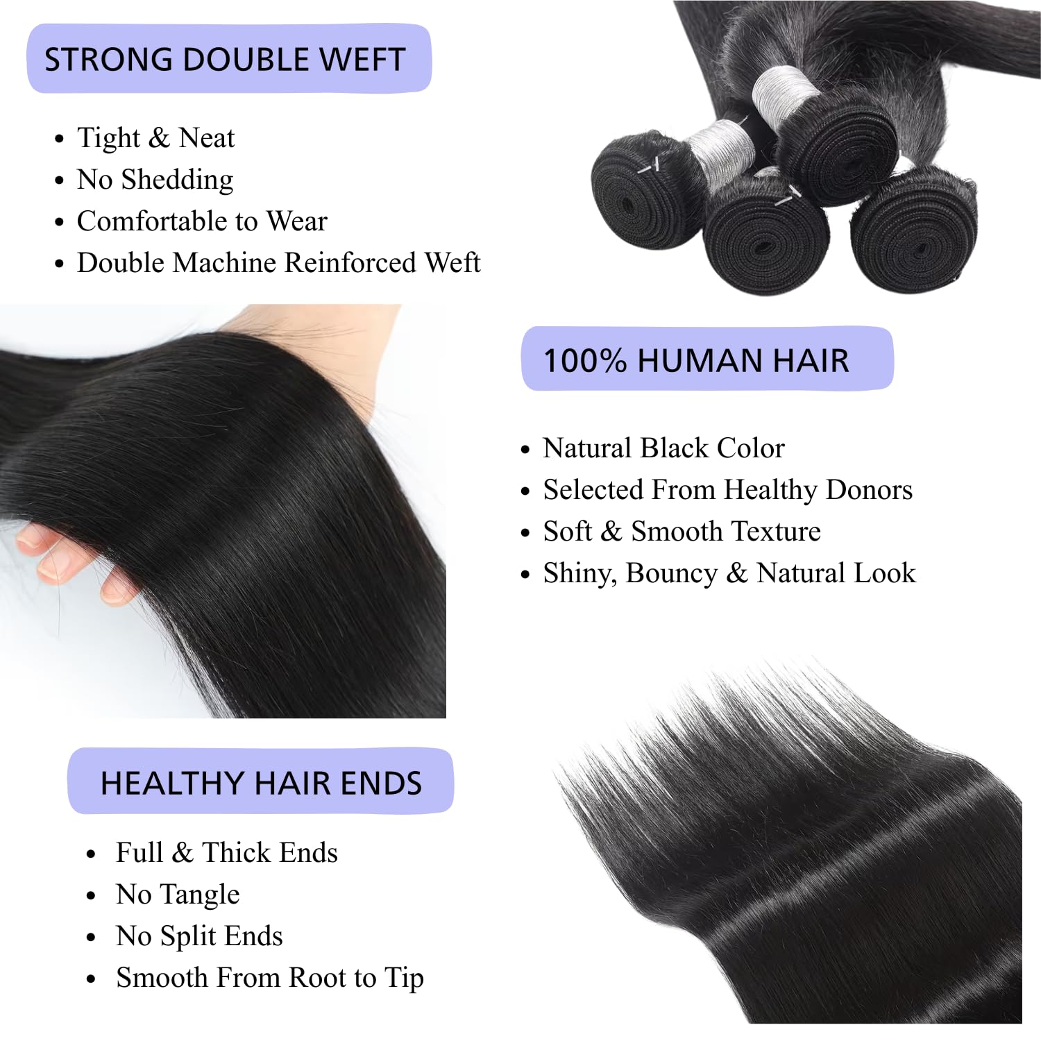 Detalle de Human Hair Bundles 14-Inch