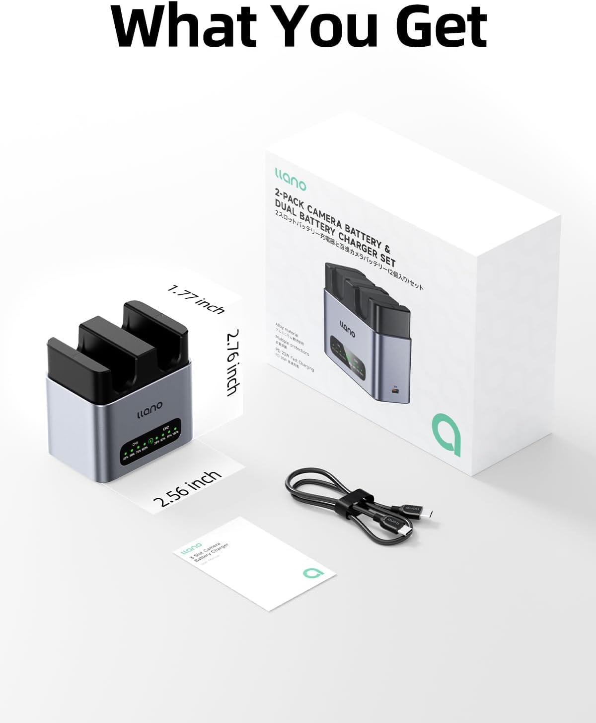 Thumbnail 5 de llano 2-Pack NP-W235 Batteries and 20W Fast Charger Set for Fujifilm GFX100RF, XT5, XT4, VG-XT4, X-S20, GFX100S, GFX50S II