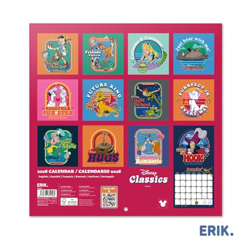 Thumbnail 1 de Grupo Erik Calendario 2026 pared Disney Clásicos 30x30 cm 🗓