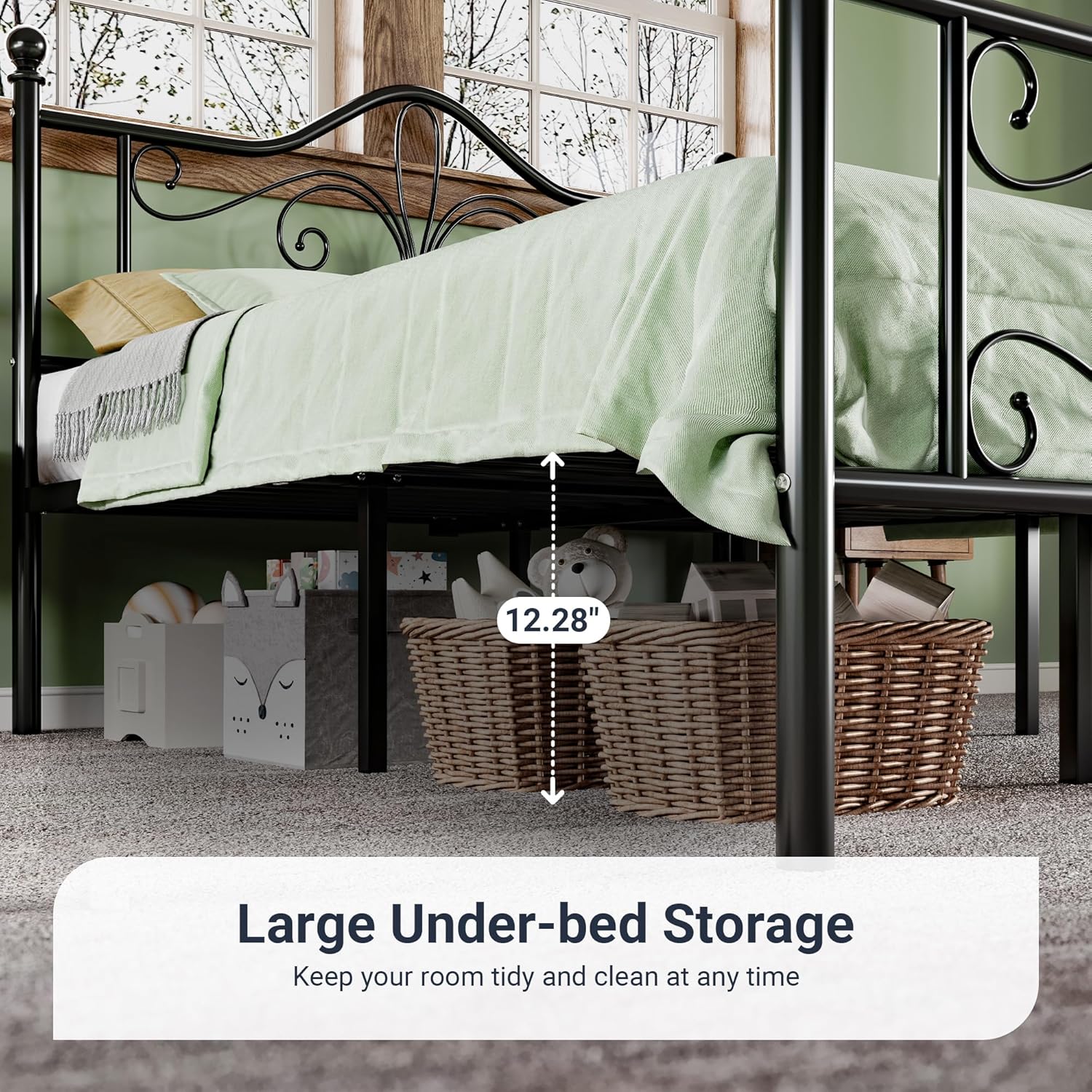 Detalle 1 de Allewie Metal Full Bed Frame