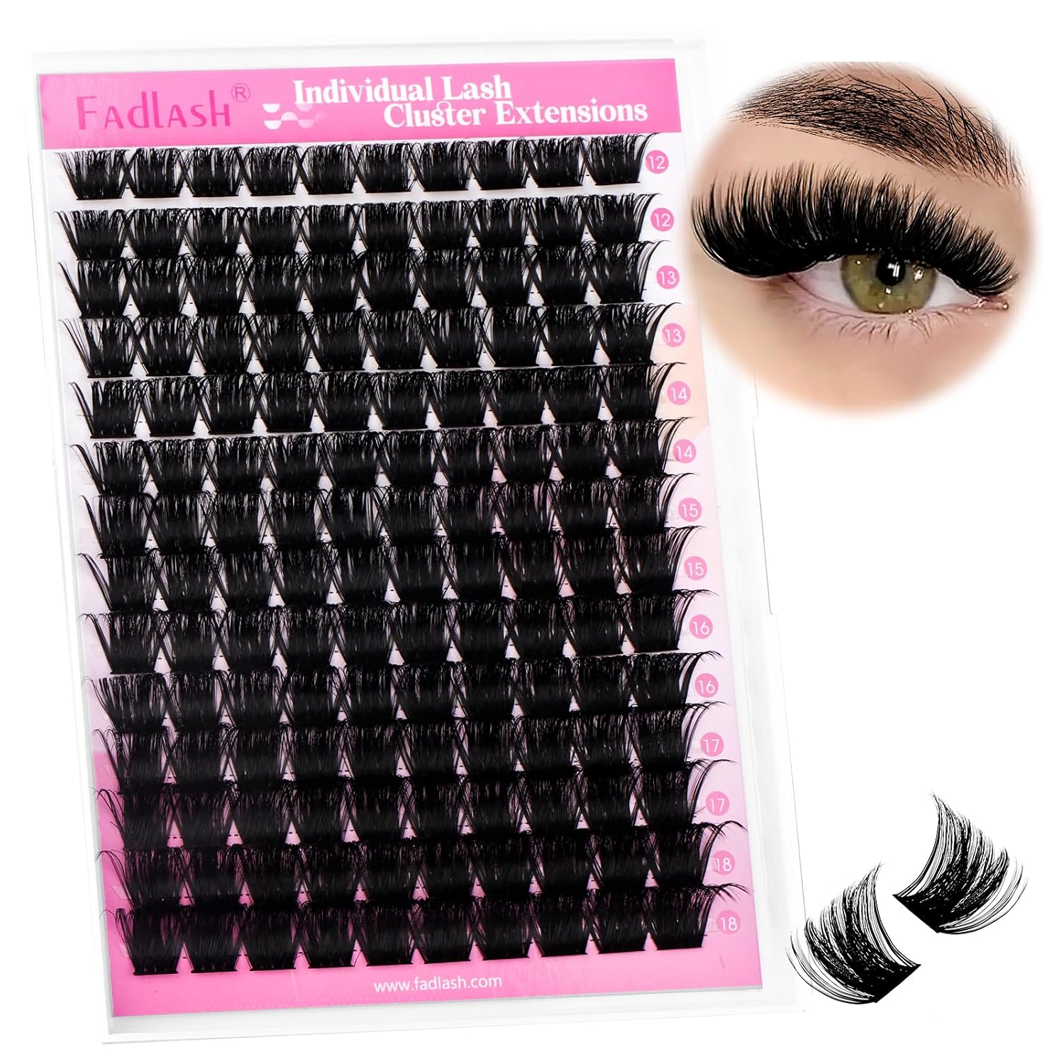 Thumbnail 6 de FADLASH 200D Fluffy Lash Clusters, D Curl, 12–18 mm