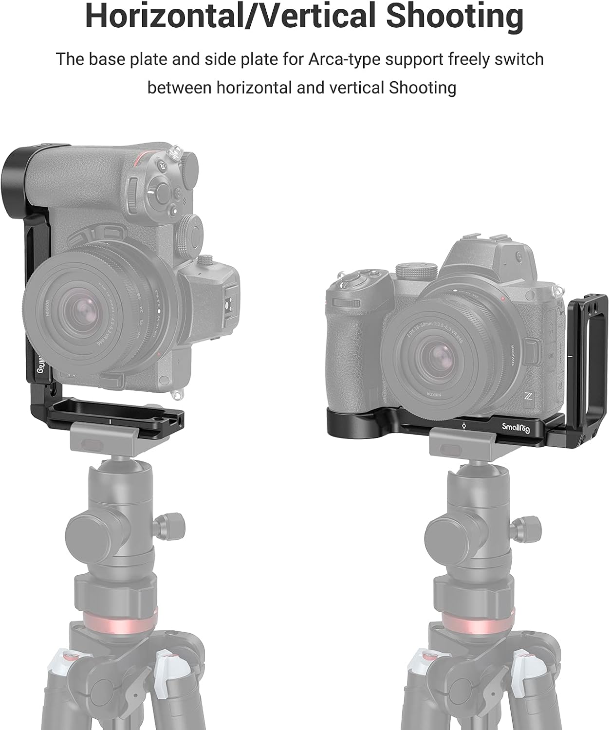 Detalle de SMALLRIG L Bracket 2947 pour Nikon Z5 / Z6 / Z6II / Z7 / Z7II (plaque Arca, anti-torsion)