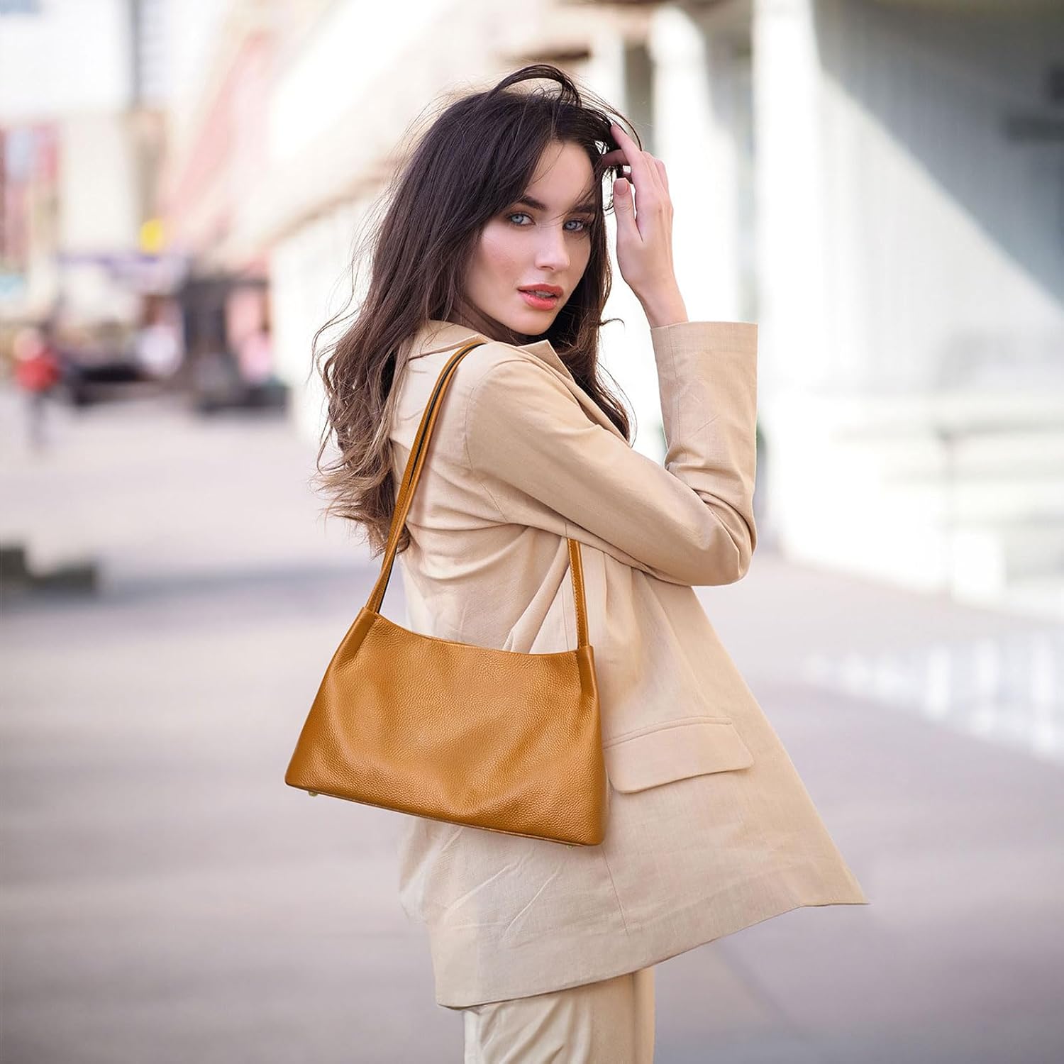 Detalle de Kattee Sacs à main cuir véritable 34 cm
