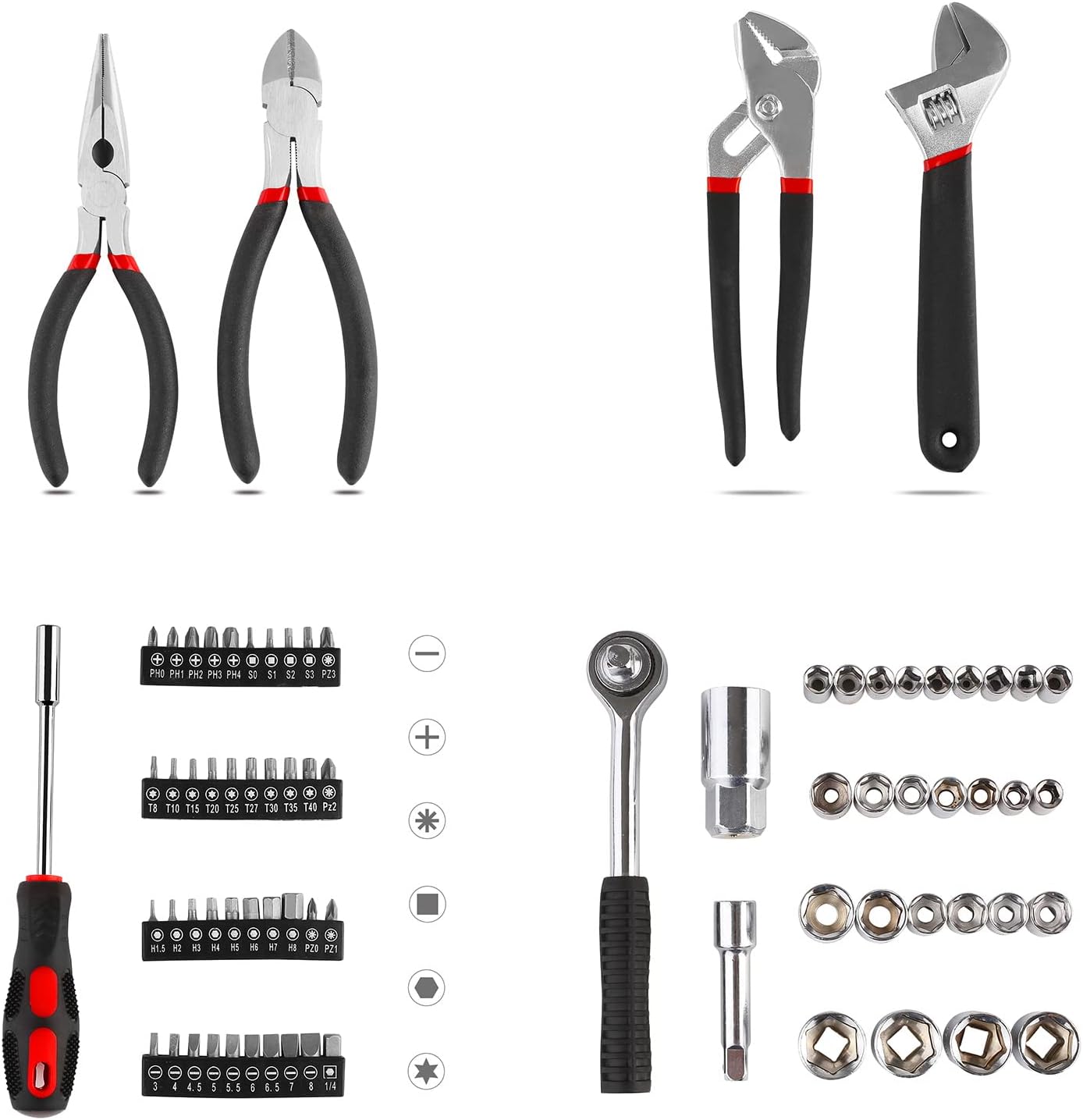 Thumbnail 4 de TLGREEN Set attrezzi 95 pezzi con cassetta portatile e custodia in plastica