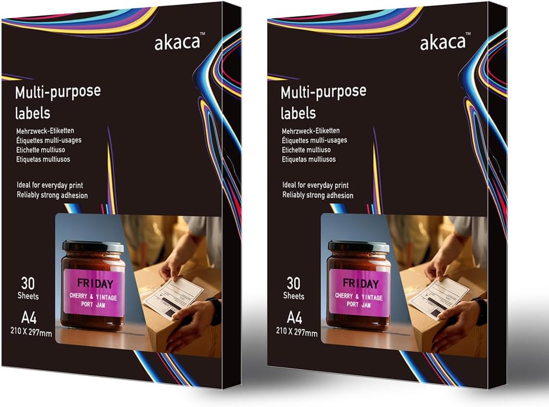 akaca Carta Adesiva Opaco A4 60 fogli 🏷️