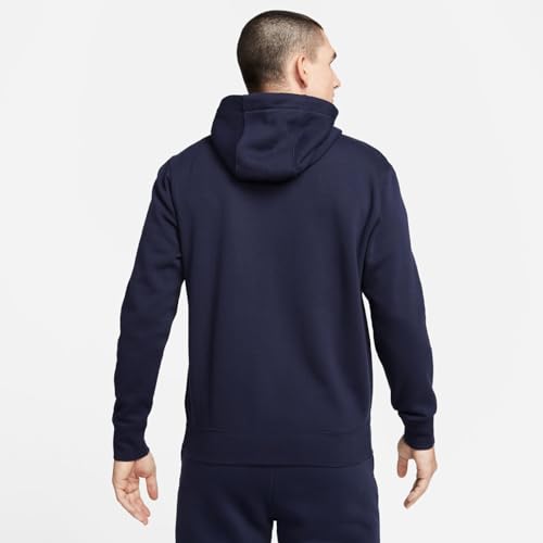 Detalle de Nike Team Club 20 Felpa con Cappuccio da Uomo – Blu Ossidiana/Bianco, taglia S
