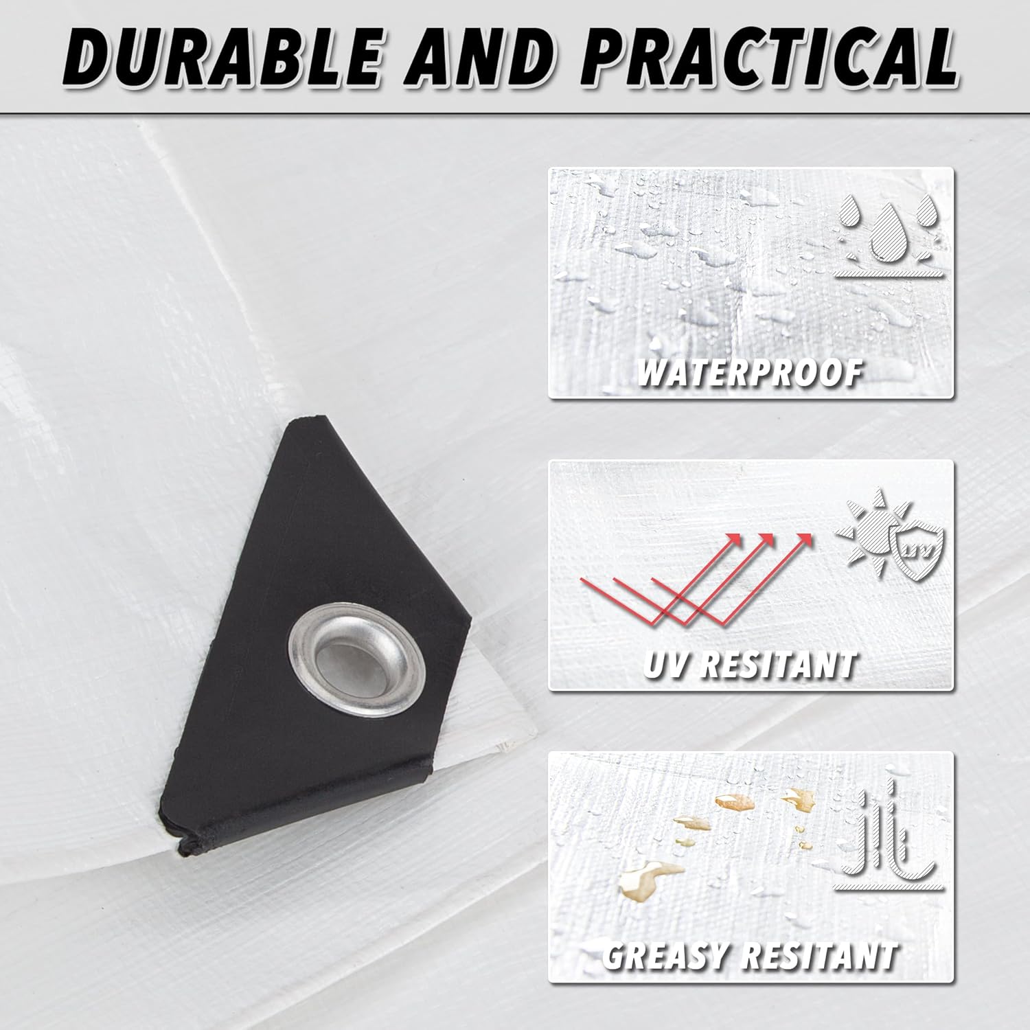 Detalle 2 de CARTMAN 12x40 ft 10 Mil White Heavy Duty Tarp