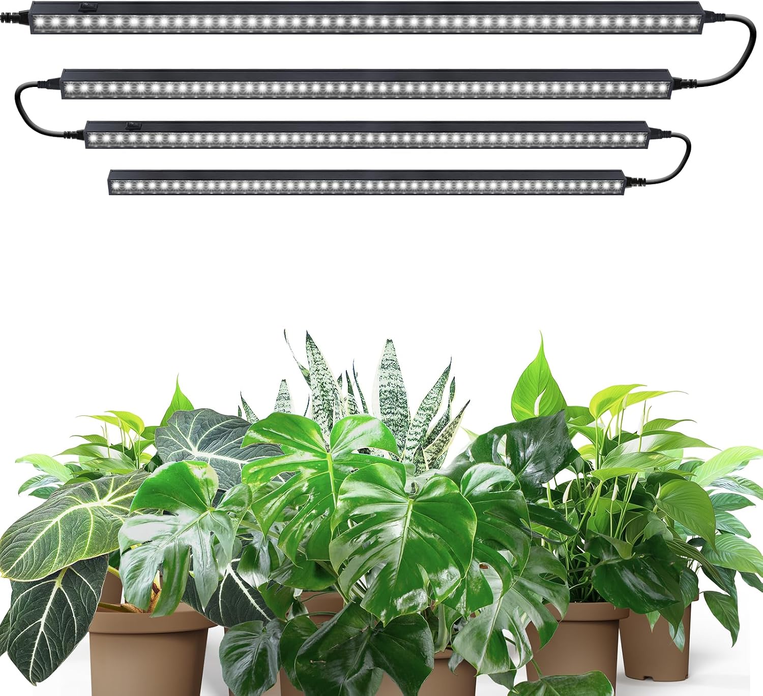 Detalle de Barrina T5 2ft Grow Lights for Indoor Plants – 40W Full Spectrum 5000K LED Strips (4 Pack)